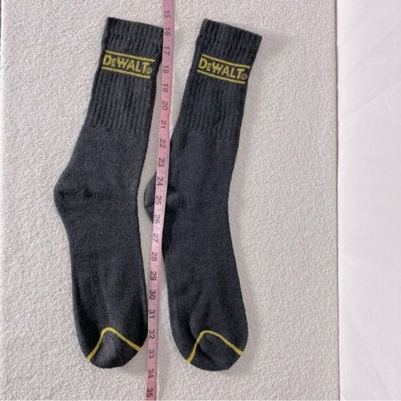 5/$25 Dewalt Dark Grey With Yellow Stripe And Logo Tube Socks - Picture 9 of 9